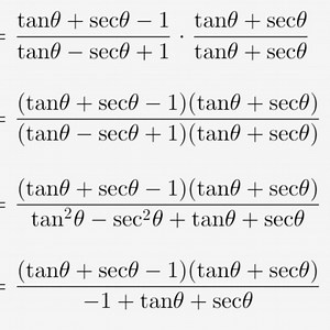 Given the following steps of a trigonometric simplification:\... | Filo