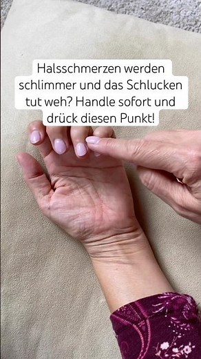 Halsschmerzen werden schlimmer und das Schlucken tut weh? Handle sofort und drück diesen Punkt!