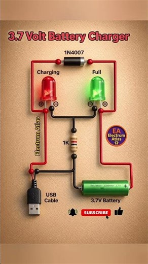USB cable Automatic 3.7 voltage battery charger #electroniccircuit