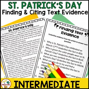 St. Patrick's Day Reading Passage | Finding and Citing Text Evidence