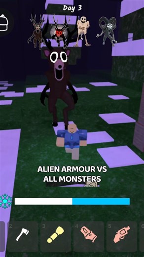 Alien Armour Vs All Monsters😂|99 Nights In The Forest