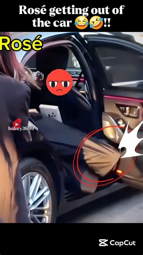 Rosé getting out of the car 😂 #rosé #fypシ