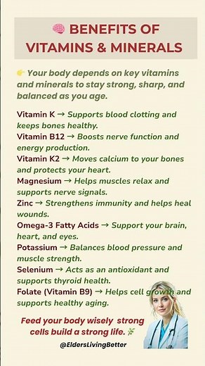 🧠 Benefits of Vitamins & Minerals