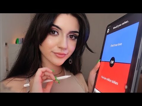 ASMR Lets Play Would You Rather on My iPad ~ Relaxing Tapping & Whispering pt.2
