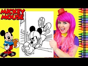 Coloring Mickey Mouse Football GIANT Coloring Page Crayola Crayons | KiMMi THE CLOWN