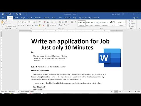 job application format in word | simple job application letter