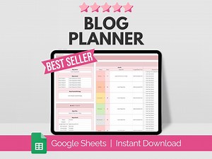 Blog Planner Template Google Sheets Spreadsheet, Digital Content Planner Calendar, Blog Script Content Checklist, Blog Idea Listener Metrics - Etsy