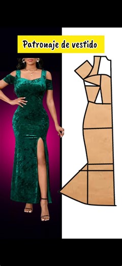 Patronaje de vestido sirena♥️ #costura #patrones | Aprende costura con fani