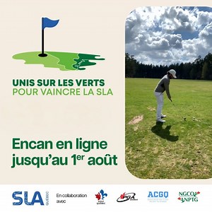 Faites en sorte que chaque coup compte pour une bonne cause et unissez-vous à nous sur les verts pour vaincre la SLA! Consultez le site Web de l'encan et faites vos mises pour un départ le 10 septembre, ainsi que d'autres forfaits incroyables qui unis la communauté de golf lors pour cette cause importante. Tous les profits sont versés à SLA Québec. L'encan se termine le 1er août, alors faites vos mises dès maintenant! https://www.macause.com/sla #unissurlesverts ---- Tee off for a good cause and