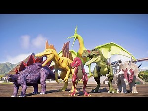 Dinosaur Squad Battle and Rampage with Max, Fiona, Rodger, Victor Veloci and Caruso