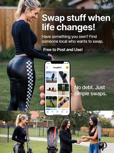 Swap stuff when life changes! Have something you own? Find someone local who wants to swap. Free to post and use! #swap #swapmeet #local