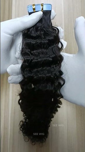 Tape In Hair Extensions - #1B Deep Curly Human Hair