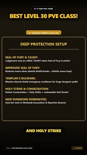 BEST LEVEL 30 PVE CLASS IN WOW FOREVER! (Infinite Mana Prot Paladin & Taunt Fix) 🛡️⚡ #shorts