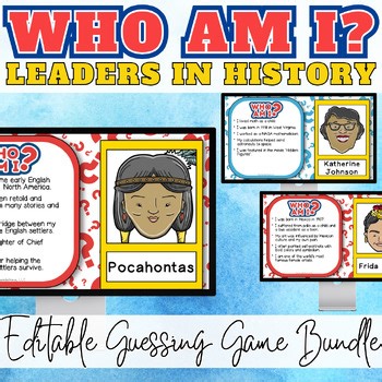 Women's History Month Guess Who Am I, Leaders in History Trivia Game Bundle
