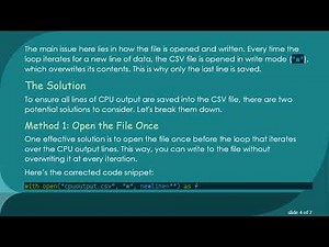 How to Output CPU Data to CSV Format in Python Without Losing Data