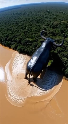 Giant Bull Encounter in the Amazon Rainforest