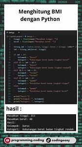 Program Menghitung BMI menggunakan Python