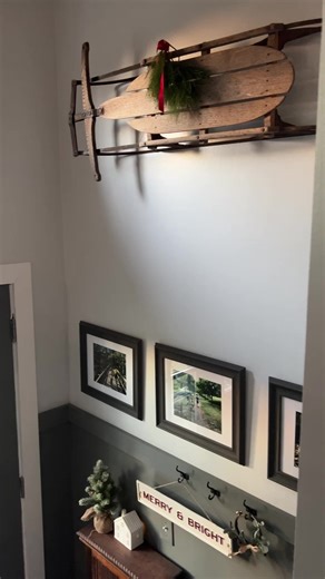 19K views · 219 reactions | My Christmas Entry! Using my parents old sleds from when they were younger has been my favorite thing to decorate the last few years. This year one of them found it’s way to the entry wall and I love it. | Just Call Me Homegirl | Facebook