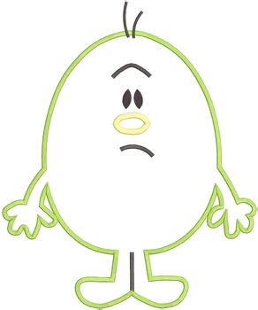 Mr Men Applique 01 Embroidery Design - Instant Download