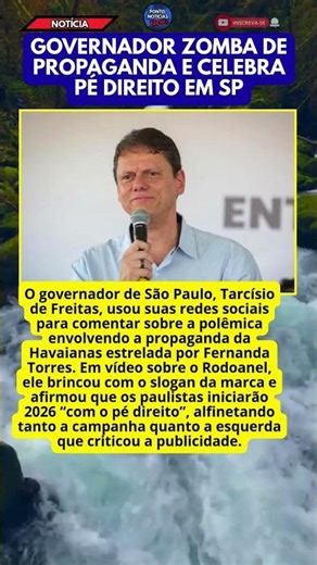 TARCÍSIO DE FREITAS CUTUCA HAVAIANAS E FALA DO ANO NOVO EM SP