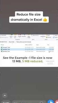 Reduce file size dramatically in excel 👍