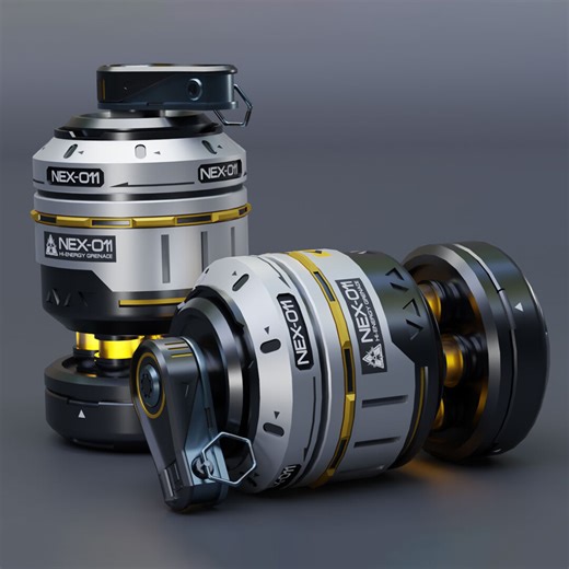 NEX-011 | Hi-Energy Grenade | Sci-Fi Hard Surface 3D Model, NiravX3D