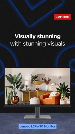 As appeasing as it is visually appealing! Get your hands on the Lenovo L27e-30 here - https://lnv.gy/3wrUz2J #Lenovo #LenovoMonitor #L27e30 | Lenovo India