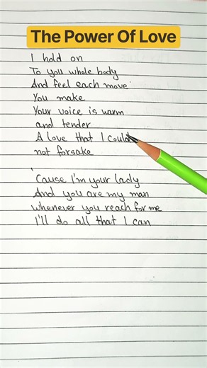 The Power of Love - Celine Dion (lyrics)