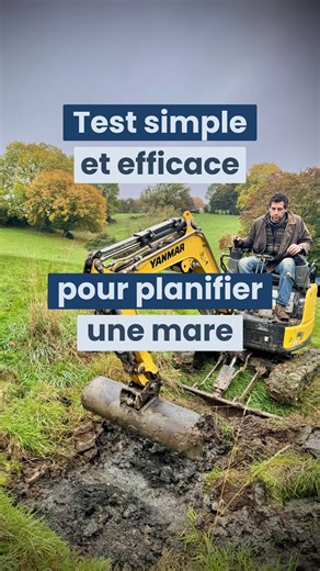 Test simple et efficace avant de planifier une mare. 🔭 Je fais un pré-test terrain pour savoir si un étang est réaliste avant d’engager des travaux : une source arrive sur la zone, je fais un sondage/trou test, je détourne temporairement le flux et j’observe la vitesse de baisse du niveau d’eau. 🎯 L’objectif est d’estimer si le sol retient suffisamment (argile/couches) et à quelle profondeur, pour valider l’hypothèse d’un plan d’eau alimenté en continu. ⚠️ ATTENTION : ceci est un pré-diagnosti