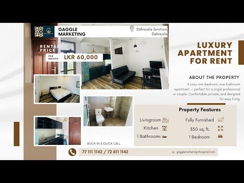 Modern Fully Furnished 2nd Floor 1-Bedroom Apartment for Rent – Dehiwala Junction