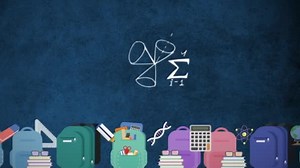 Animation Floating Mathematical Equations Symbols School Equipment Blue Background Back