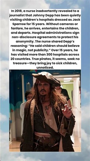 Johnny Depp Quietly Brings Joy to Hospitals as Jack Sparrow for 15 Years 🏴 ☠️❤️
