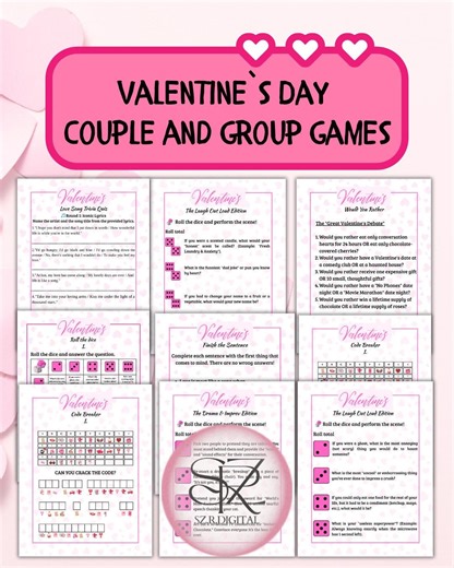 Valentine's Day Games Bundle – 10 Printable Party Games (instant Download) - Etsy