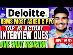 🔥Most Asked Deloitte DBMS Interview Questions | PYQs Covered