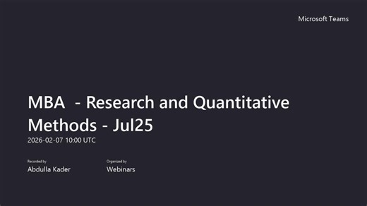 MBA - Research and Quantitative Methods - Jul25 2026-02-07 10:00:52