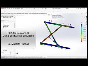 SolidWorks Simulation Tutorial | Scissor Lift FEA (Stress Analysis)