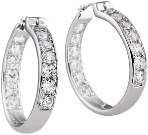 Diamonfire - Zilveren oorringen 3 cm - Classics - Zirkonia - Rail - Rond | bol