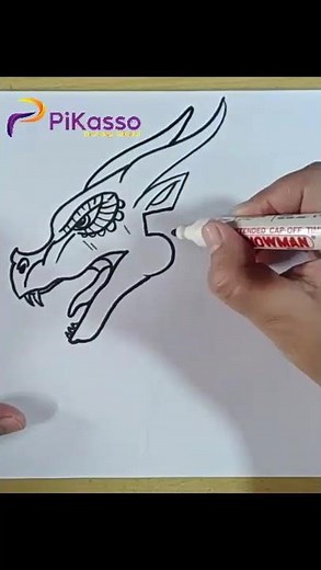 How to Draw a Dragon Head from Number 5