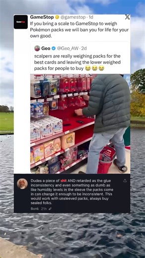 Scalpers Are WEIGHING Pokemon Packs At GameStop And Getting Banned 💀🎴 #PokemonCards #Scalpers