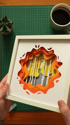 Autumn Vibes - DIY Paper Craft Shadowbox #cricut #papercraft #autumn