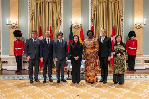 6 new heads of mission present credentials to Canada’s Governor General