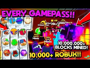 $10,000 ON EVERY GAMEPASS = EASY GAME!! - Mining Simulator 2 (Roblox)