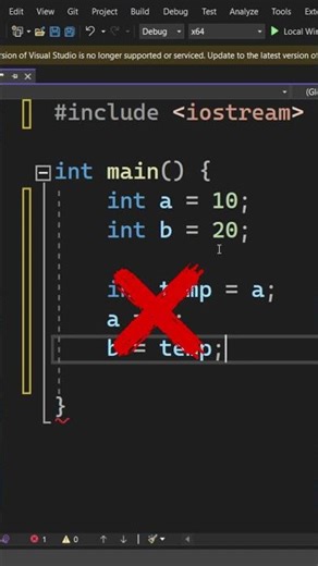 The Easiest Way to Swap Variables in C++ 💻 #shorts #cpp