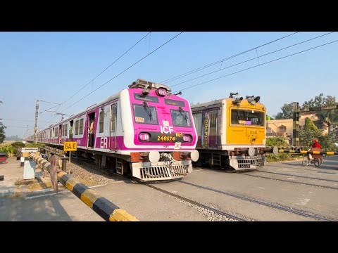 🔥Different Model Colourful EMU Trains Dangerously Crossing Throughout Railgate | Level Crossing