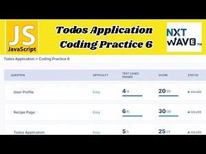 Todos Application | Coding Practice 6 Answers | JavaScript | NxtWave | CCBP 4.0