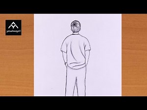 boy backside drawing || boy drawing easy || pencil drawing for beginner