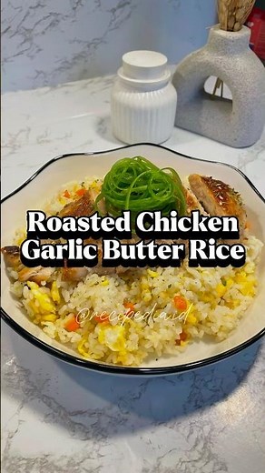 Roasted Chicken Garlic Butter Rice #roastedchicken #garlicbutter #garlicbutterchicken #ayampanggang