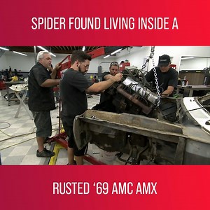 While taking apart an AMC AMX, the team crack jokes, and even find a spider living inside the car! Watch more Overhaulin' on discovery : https://bit.ly/3SfKnUy | Love Motoring