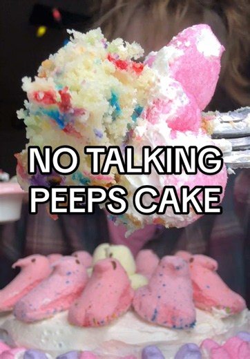 Peeps cake mukbang no talking | full eating video