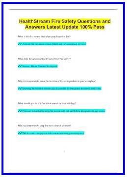 HealthStream Fire Safety Questions and Answers Latest Update 100 Pass1632 636x882